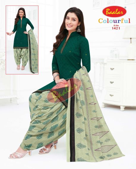 Baalar Colourful 14 Printed Cotton Casual Daily Wear Dress Material Collection